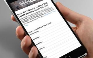 Mobile Phone saying Enter for a chance to win