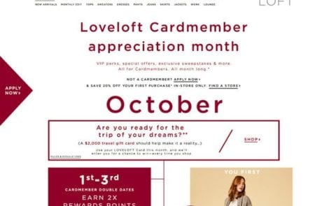 Loveloft cardmember appreciation month