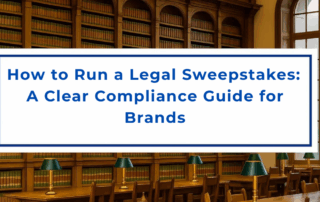 Legal sweepstakes compliance guide showing how brands can run a compliant sweepstakes with AMOE and No Purchase Necessary requirements.