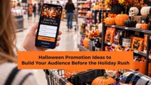 Halloween promotion ideas featuring a digital sweepstakes during seasonal shopping